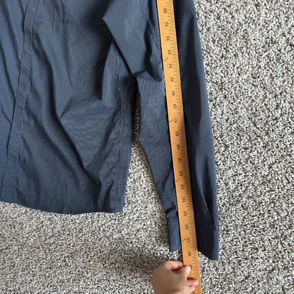 ArcTeryx KASLO Mens XL Plaid Long Sleeve Shirt With Zipper Pocket Blue - Picture 9 of 11